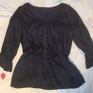 Peplum top, 3/4 ruffle end sleeve